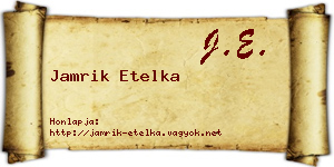 Jamrik Etelka névjegykártya